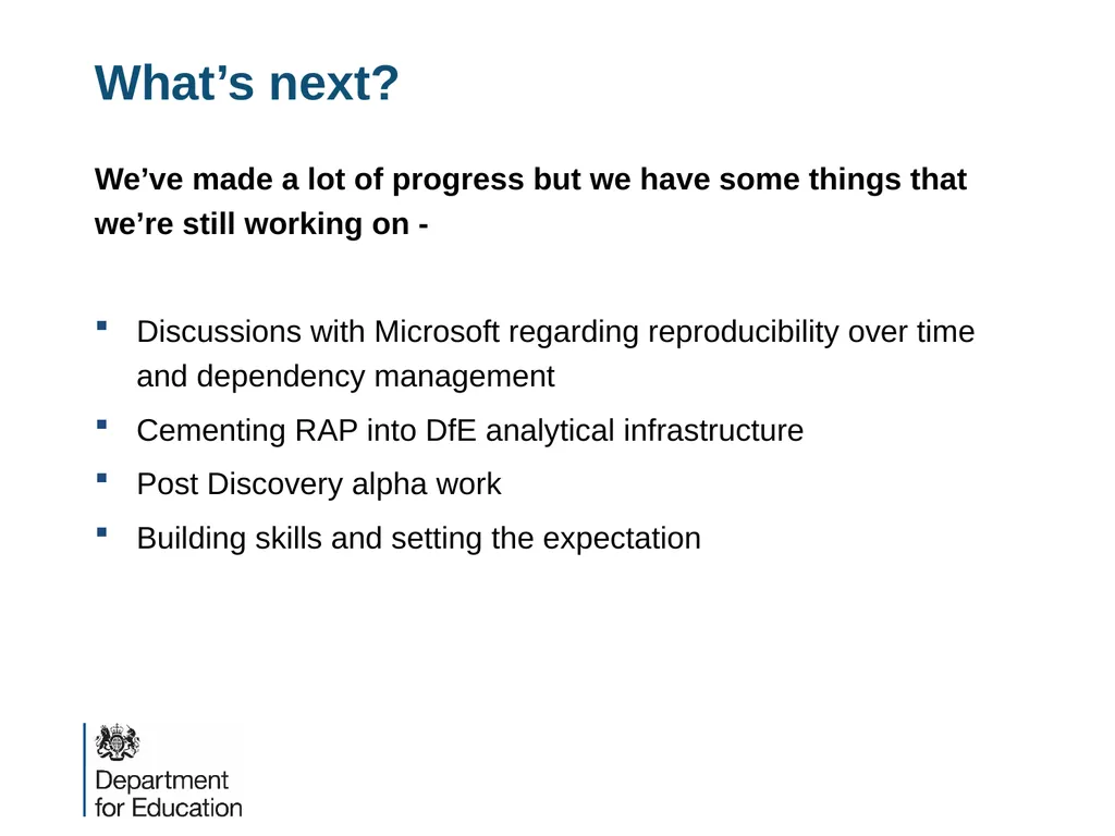 RAP in DfE - discovery and how we scale Laura - slide 6 of 7