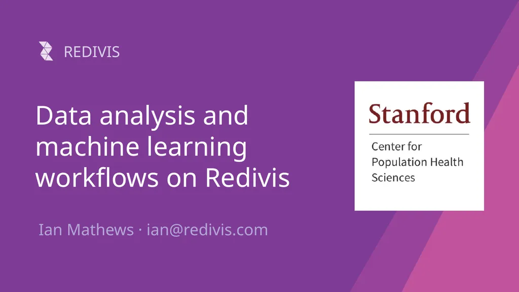 Data analysis and machine learning workflows on - slide 1 of 16