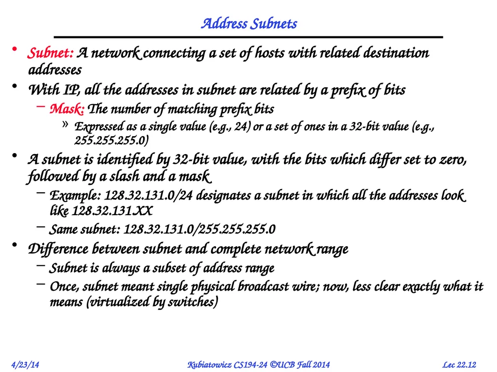 CS194-24 Advanced Operating Systems Structures and - slide 12 of 47