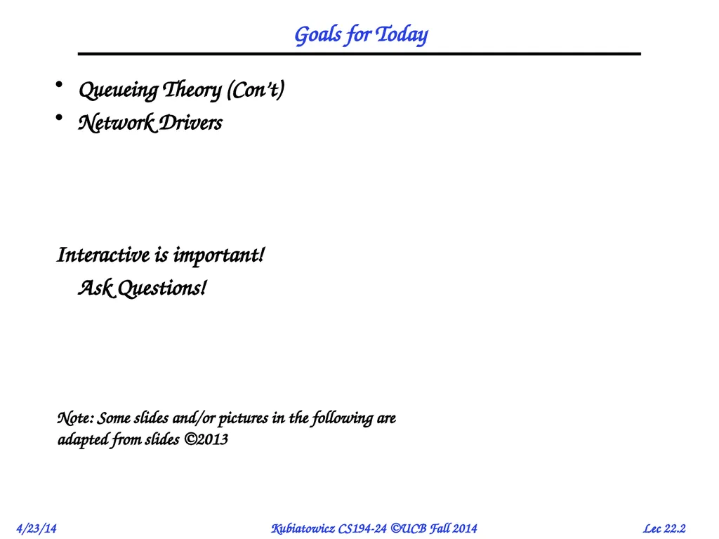 CS194-24 Advanced Operating Systems Structures and - slide 2 of 47