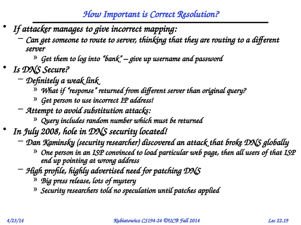 CS194-24 Advanced Operating Systems Structures and - slide 19 of 47
