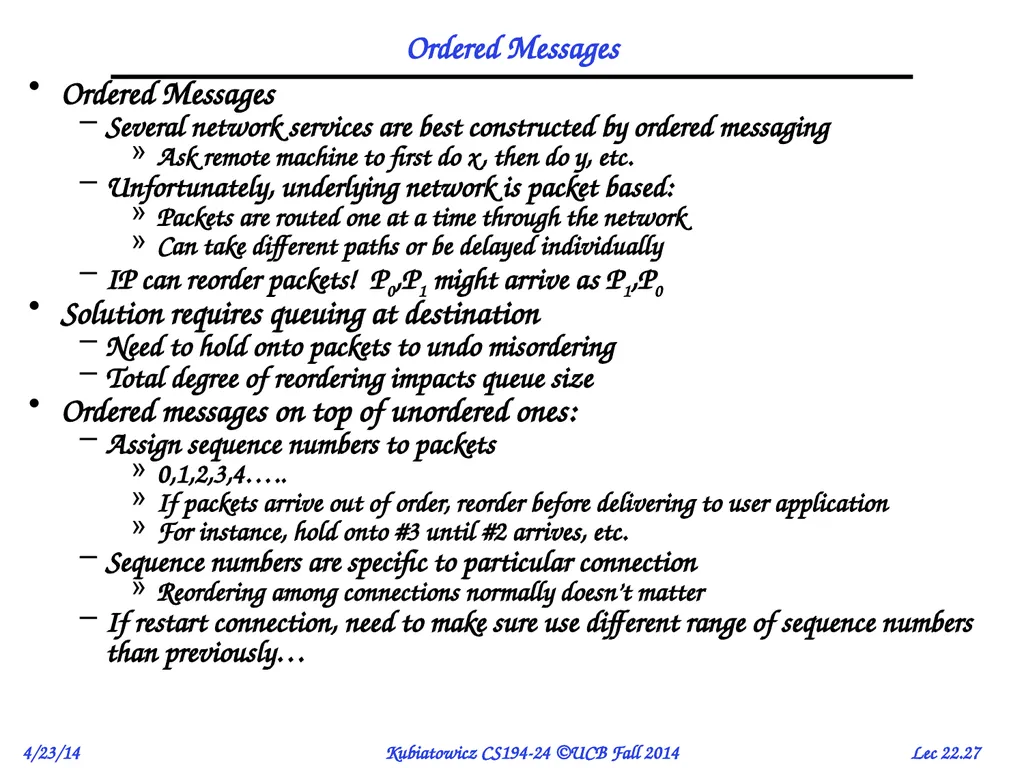 CS194-24 Advanced Operating Systems Structures and - slide 27 of 47