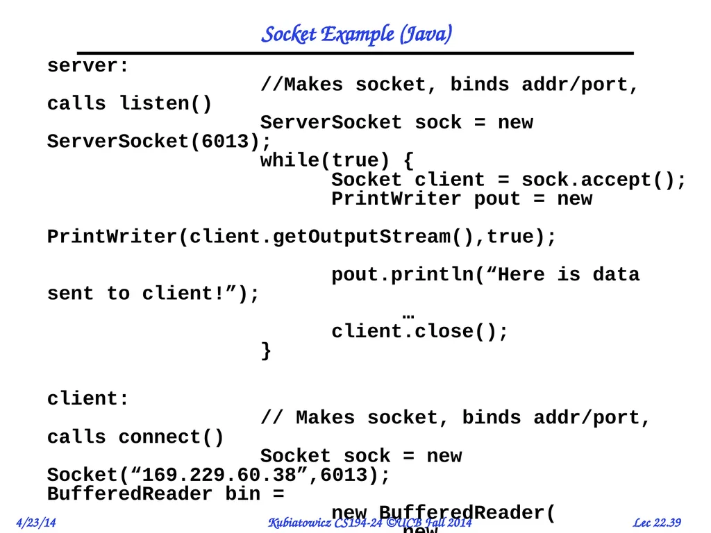 CS194-24 Advanced Operating Systems Structures and - slide 39 of 47