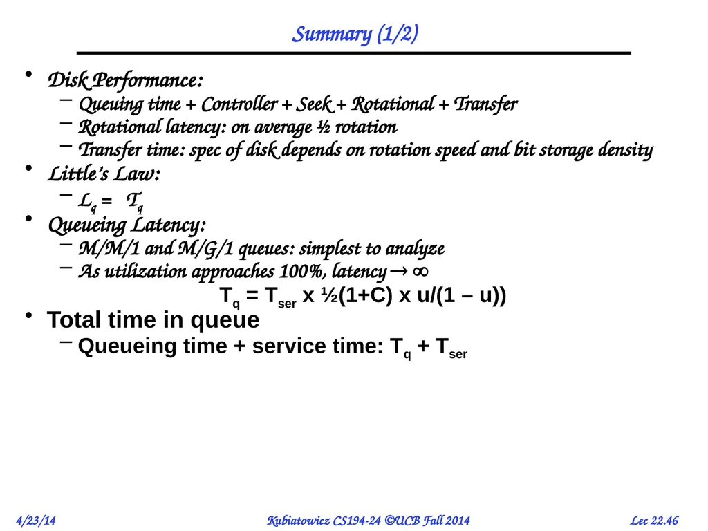 CS194-24 Advanced Operating Systems Structures and - slide 46 of 47