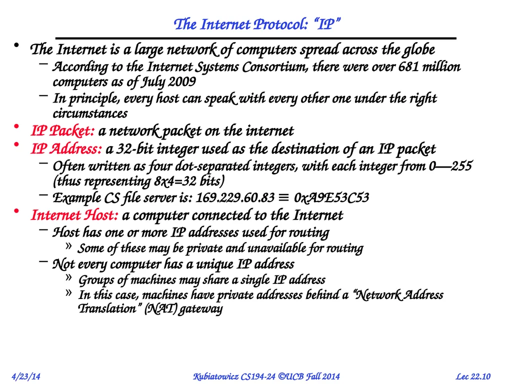 CS194-24 Advanced Operating Systems Structures and - slide 10 of 47