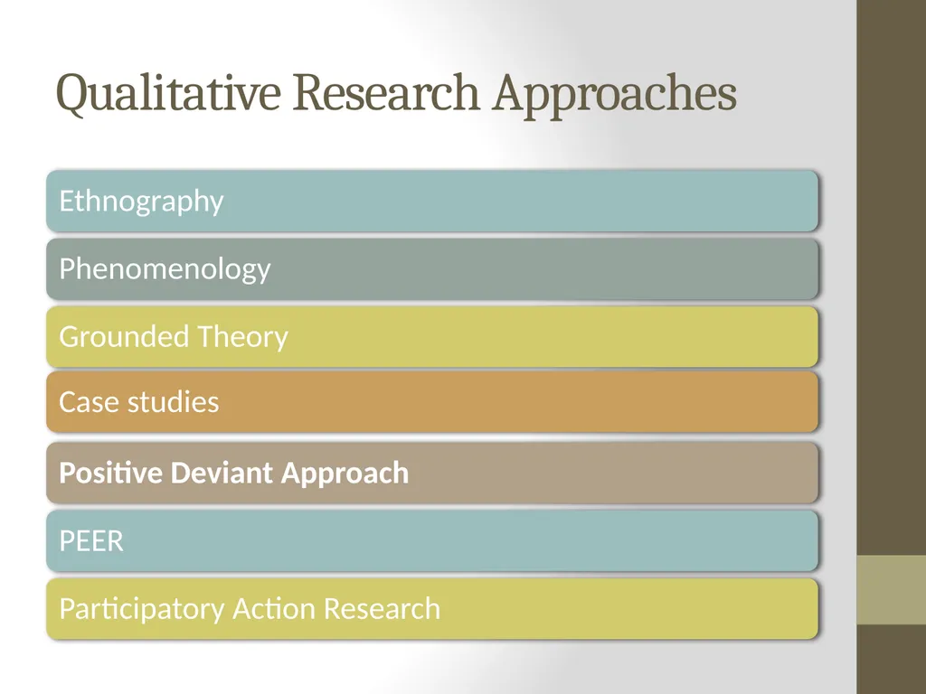 Qualitative Research Approaches Training course in - slide 54 of 80