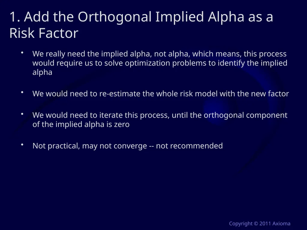 Risk and Optimization in Equity Portfolios: Is it - slide 26 of 40