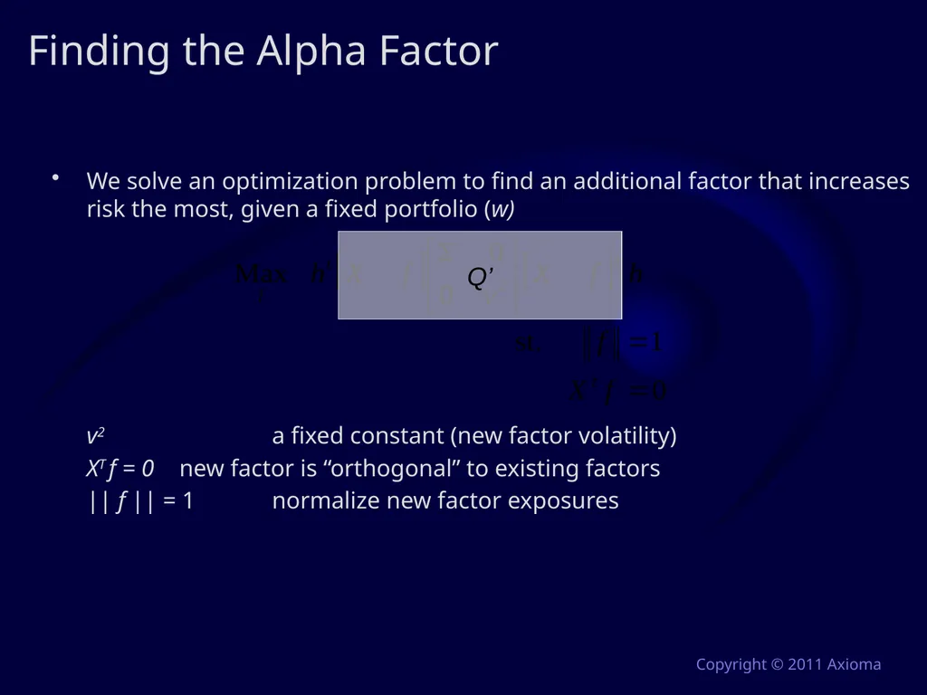 Risk and Optimization in Equity Portfolios: Is it - slide 30 of 40