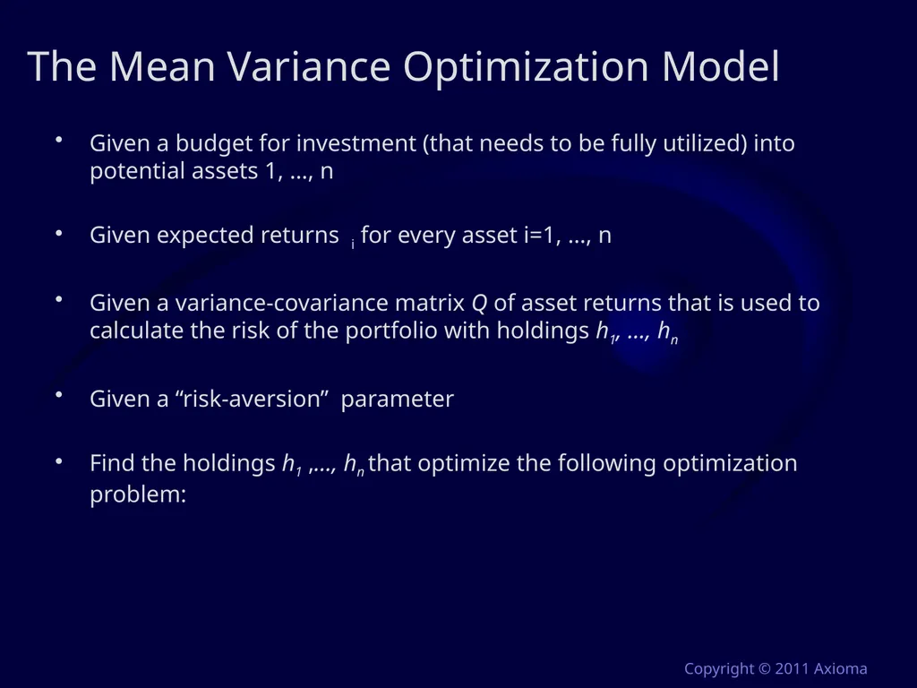 Risk and Optimization in Equity Portfolios: Is it - slide 3 of 40