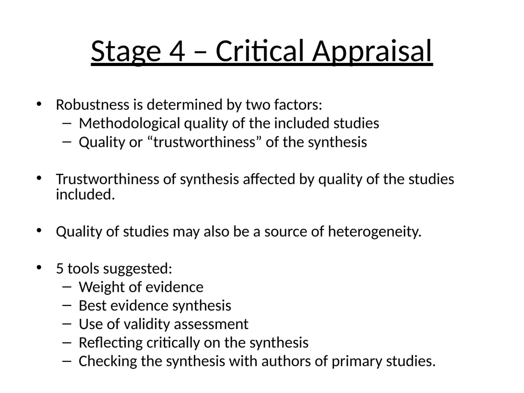 Meta–synthesis and narrative synthesis Victoria - slide 21 of 24
