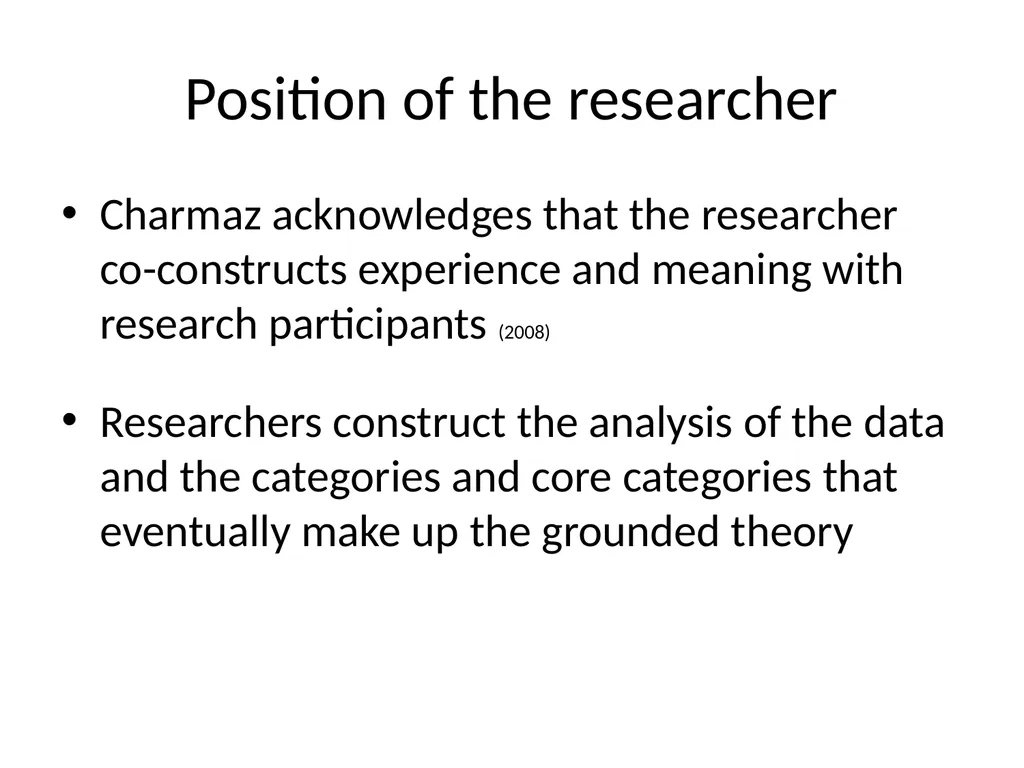Chapter 7 Grounded theory Mills J, Birks M and - slide 13 of 30