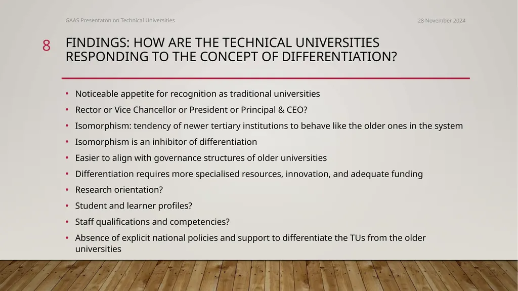 The conversion of polytechnics to technical - slide 8 of 20