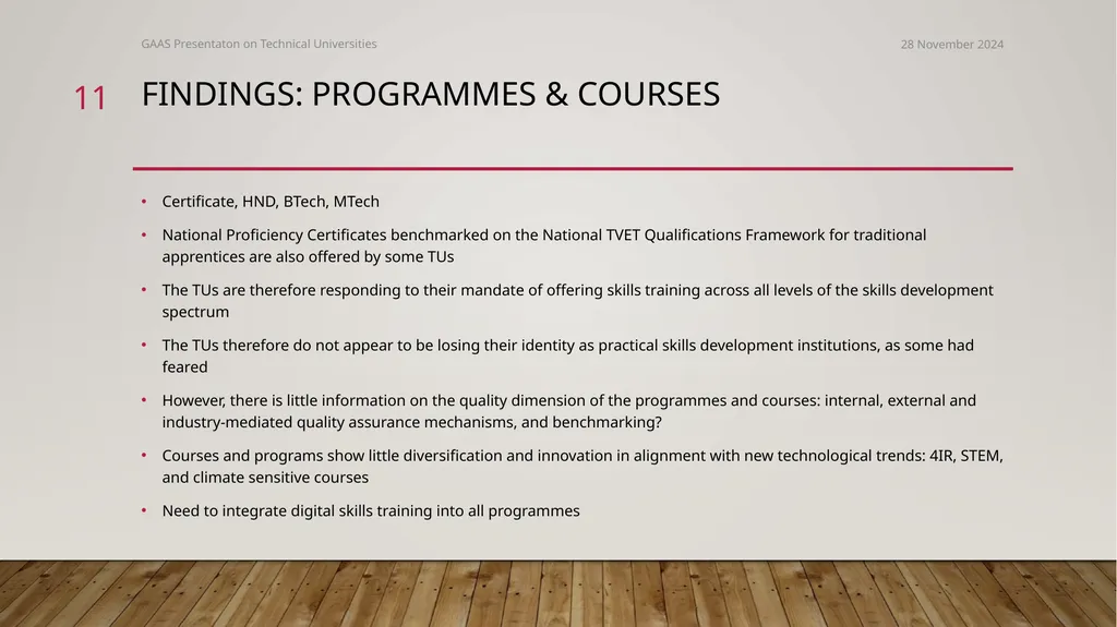 The conversion of polytechnics to technical - slide 11 of 20
