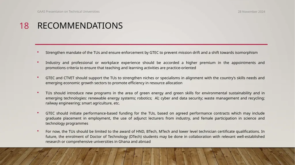 The conversion of polytechnics to technical - slide 18 of 20