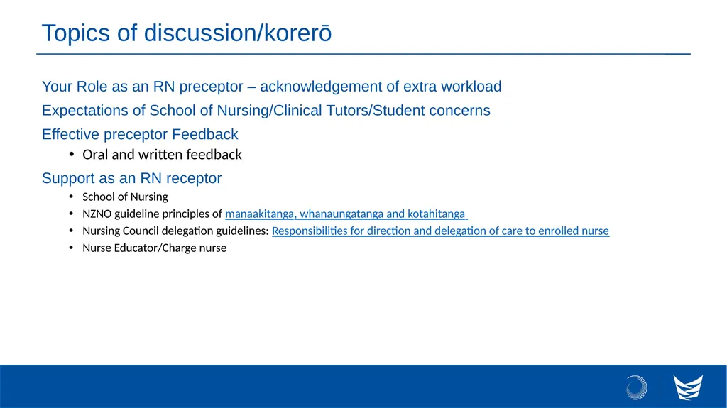 Te Whatu Ora Southern RN Preceptor Course 2023 - slide 2 of 12