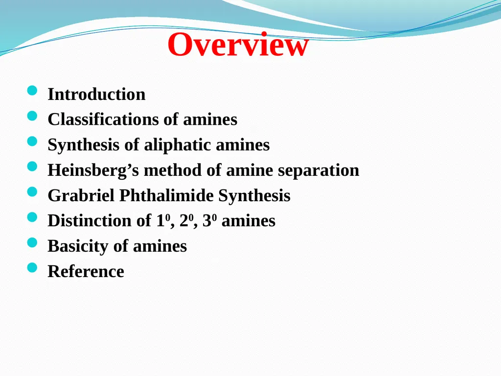 Aliphatic amines Anik Sinha Department of - slide 2 of 19
