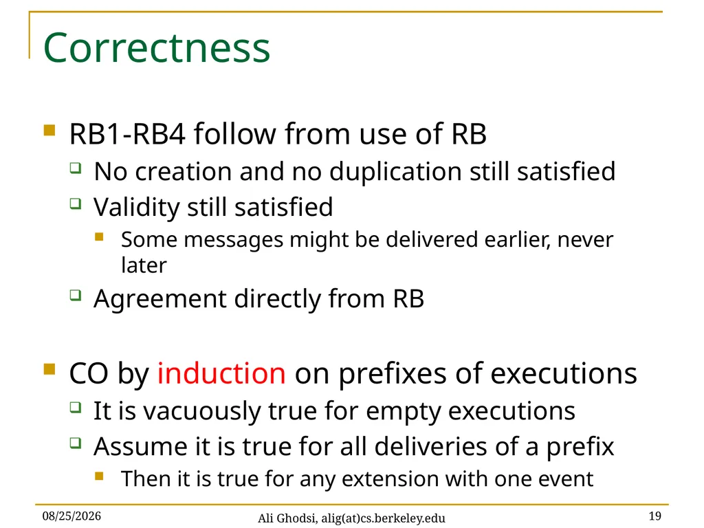 Causal Reliable Broadcast Ali Ghodsi – UC Berkeley - slide 19 of 35