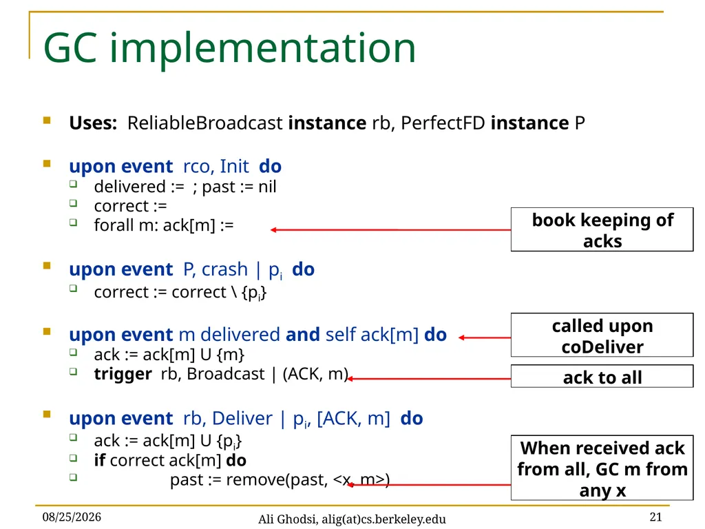 Causal Reliable Broadcast Ali Ghodsi – UC Berkeley - slide 21 of 35
