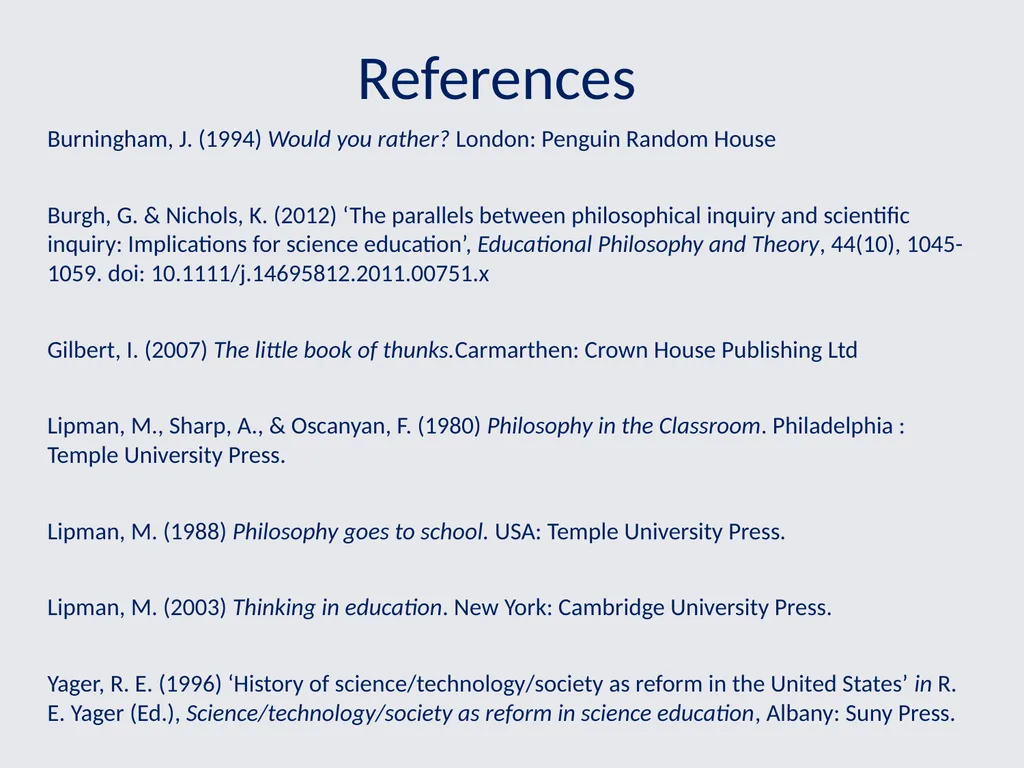 Philosophical Thinking in Primary Science Jude - slide 25 of 26