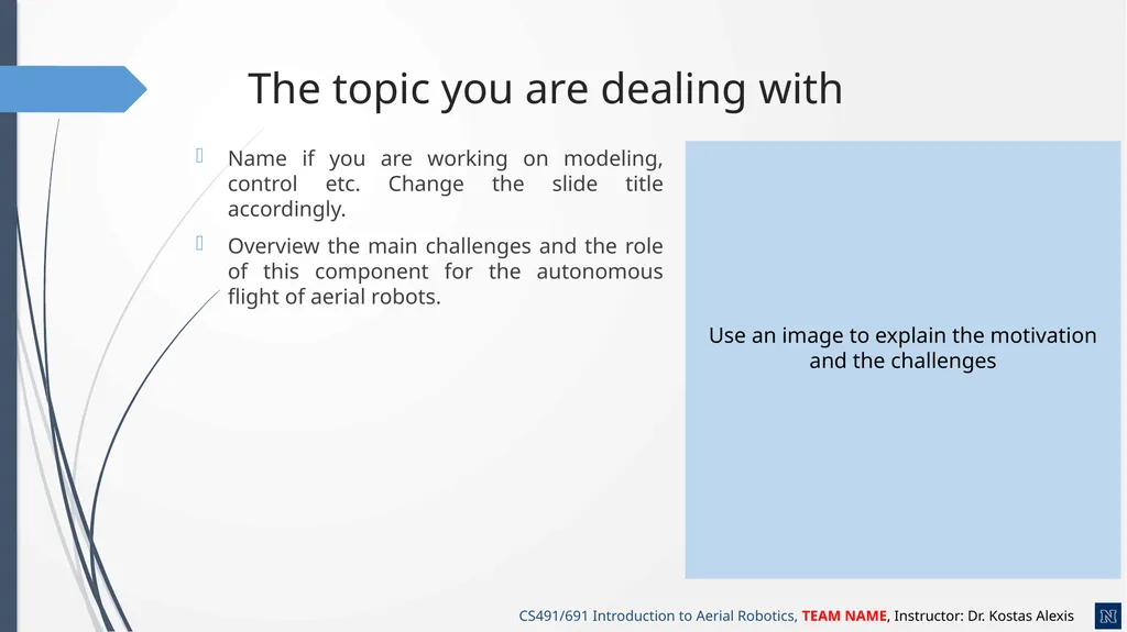 CS491/691: Introduction to Aerial Robotics YOUR - slide 2 of 6