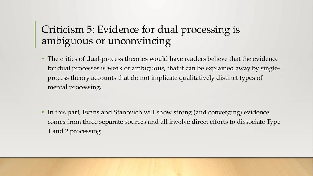 Dual-Process Theories of Higher Cognition: - slide 12 of 18