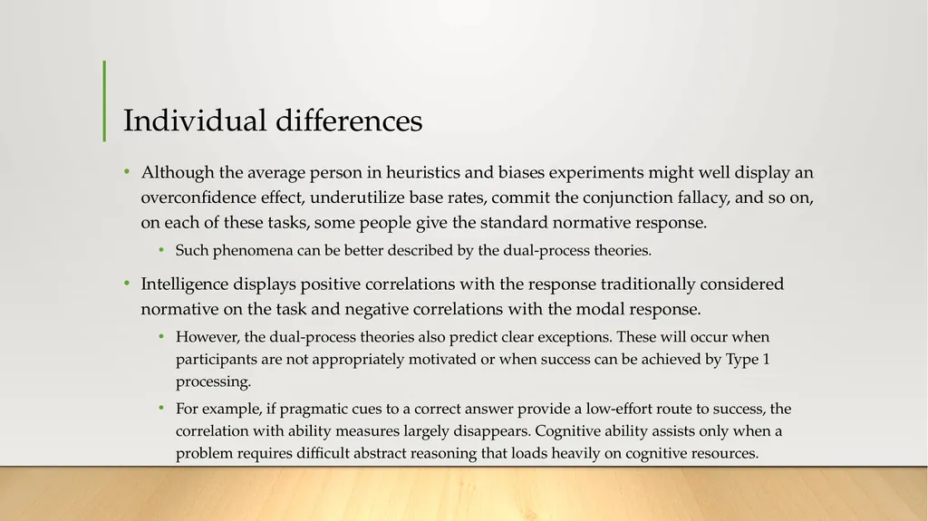 Dual-Process Theories of Higher Cognition: - slide 15 of 18