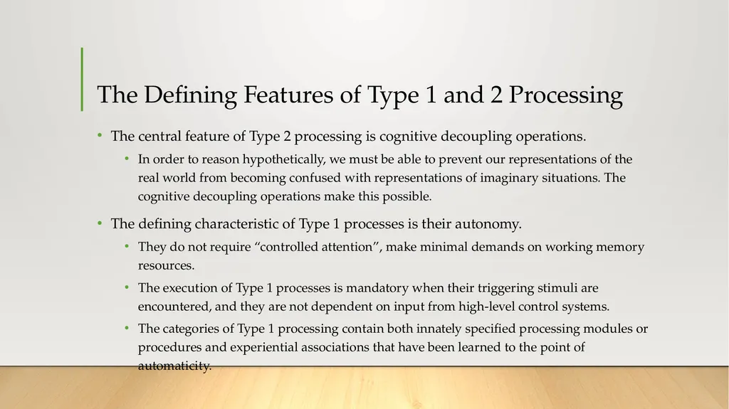 Dual-Process Theories of Higher Cognition: - slide 16 of 18