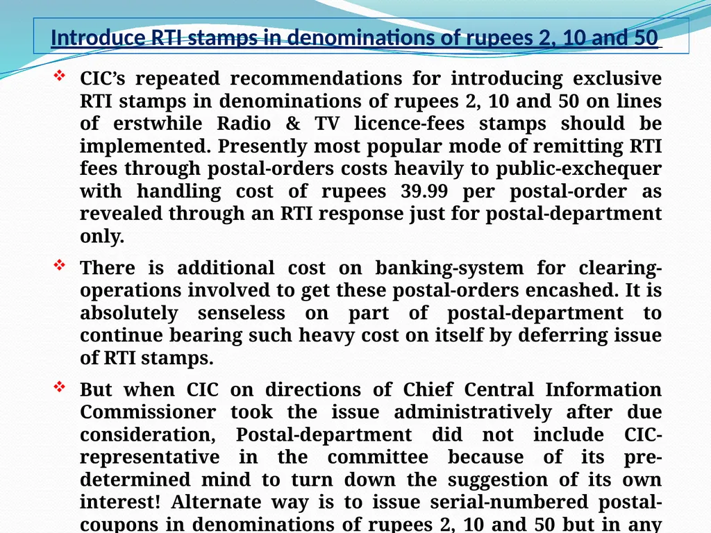 Presentation on RTI rules rather than RTI Act need - slide 9 of 18