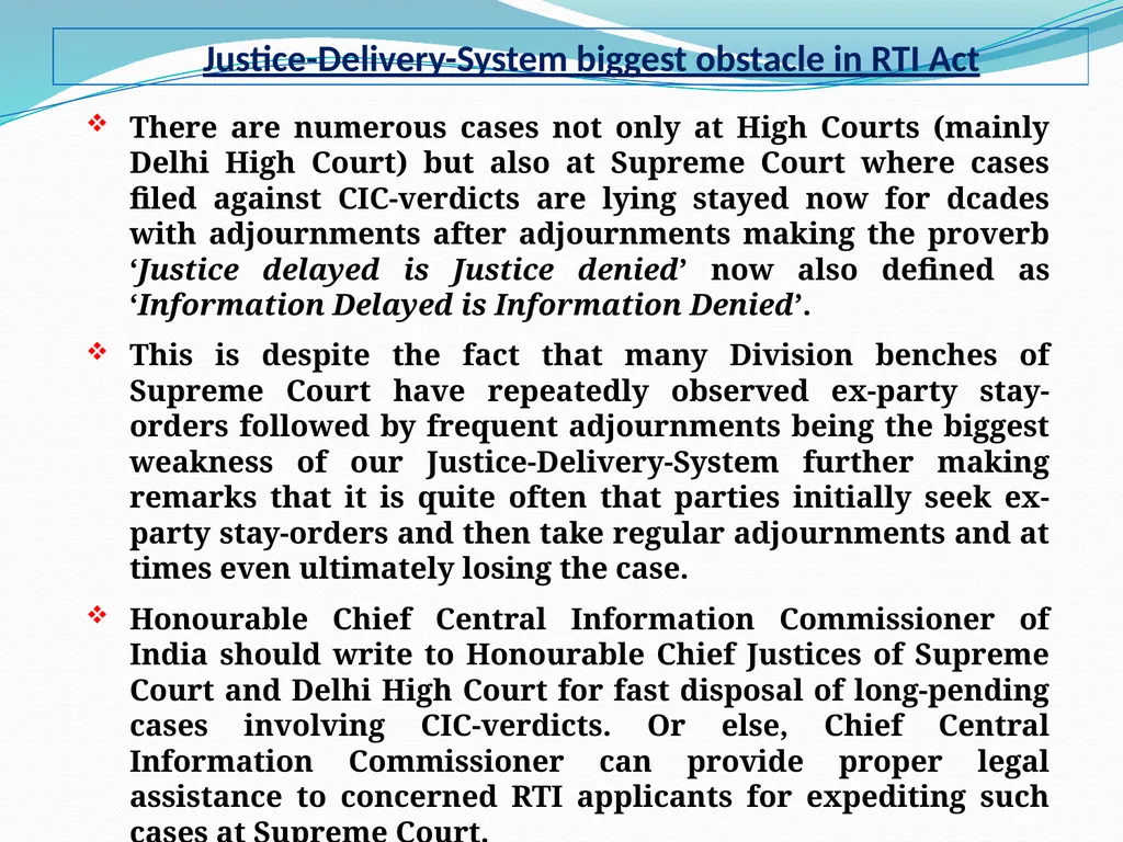 Presentation on RTI rules rather than RTI Act need - slide 7 of 18
