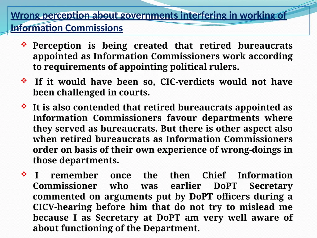 Presentation on RTI rules rather than RTI Act need - slide 17 of 18