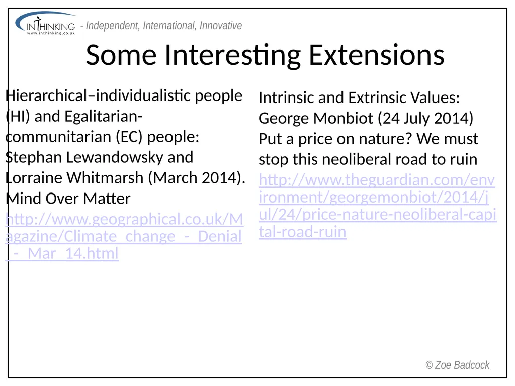 Environmental Value Systems Environmental Value - slide 11 of 11