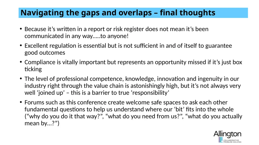 Mind the gaps! Transforming the value of - slide 14 of 15