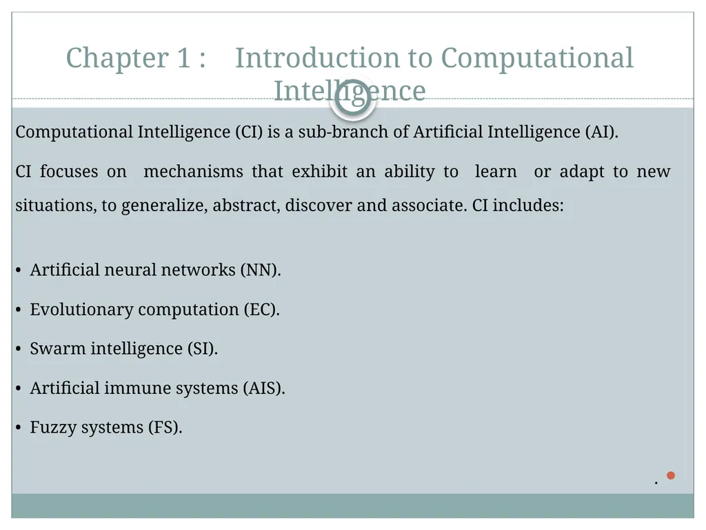 Chapter One :Introduction Computational - slide 3 of 22