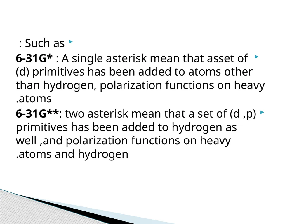 Computational Chemistry 4 Polarized Basis Sets - slide 3 of 8