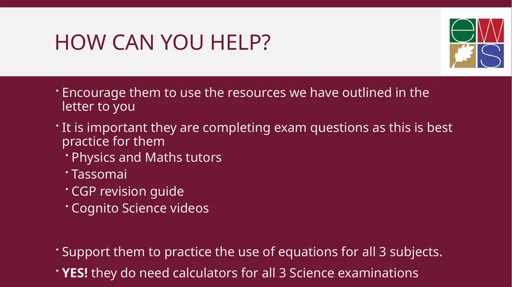 GCSE Science Parent information evening Mr L - slide 9 of 13