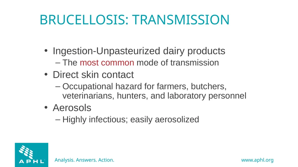 Agents of Bioterrorism Brucella species: - slide 4 of 21