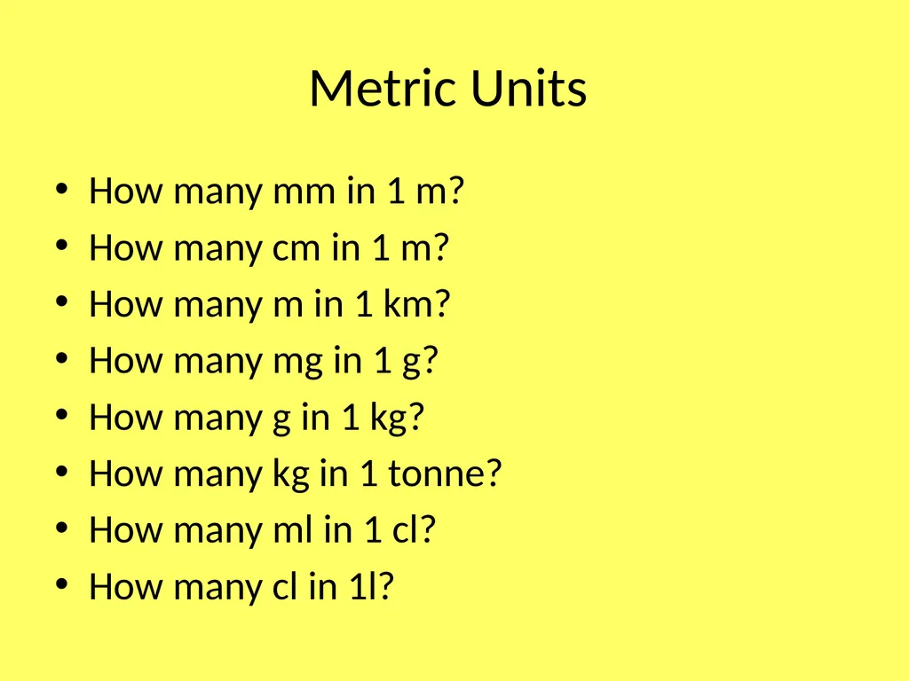 Functional Skills Maths Metric and Imperial - slide 4 of 11