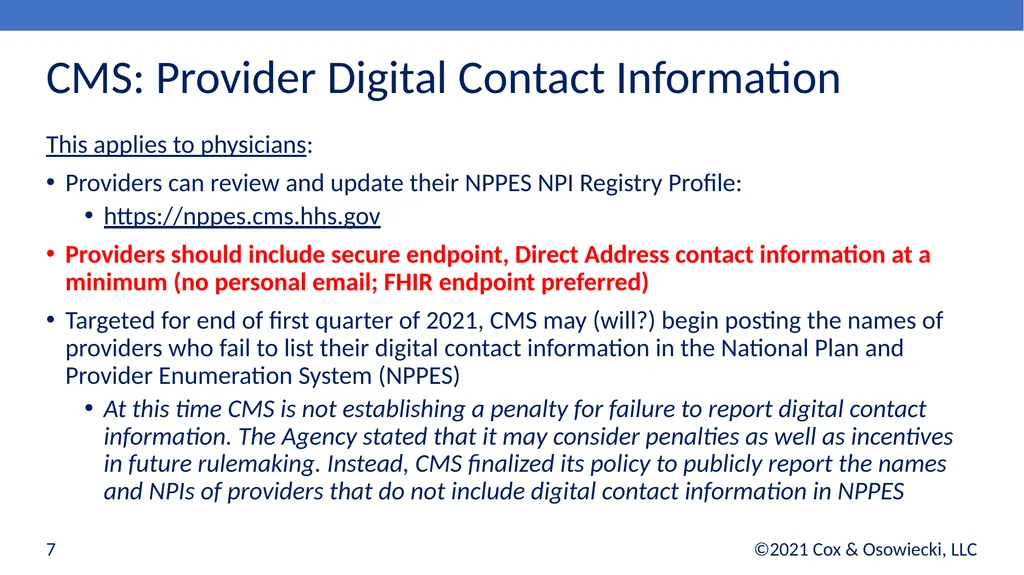 21st Century Cures Act Final Rules: - slide 7 of 35