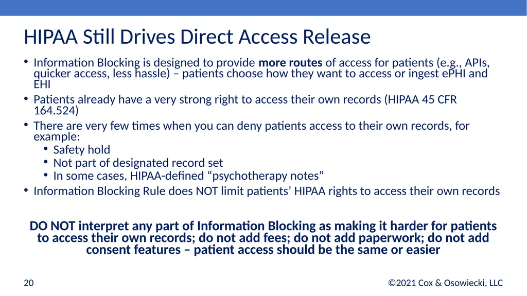 21st Century Cures Act Final Rules: - slide 20 of 35