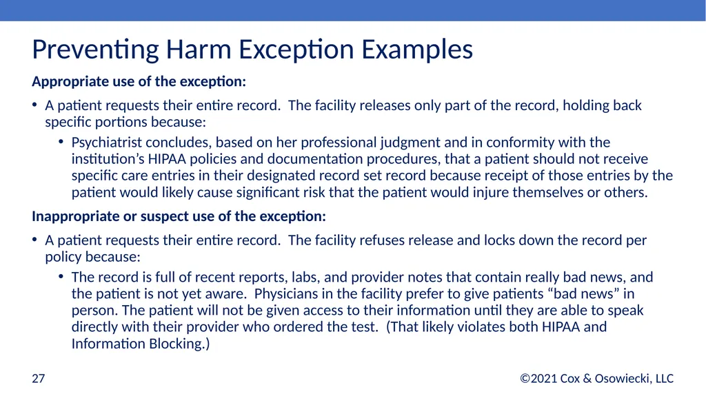 21st Century Cures Act Final Rules: - slide 27 of 35