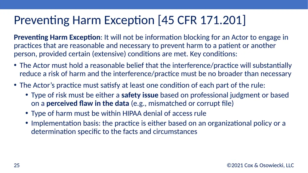 21st Century Cures Act Final Rules: - slide 25 of 35