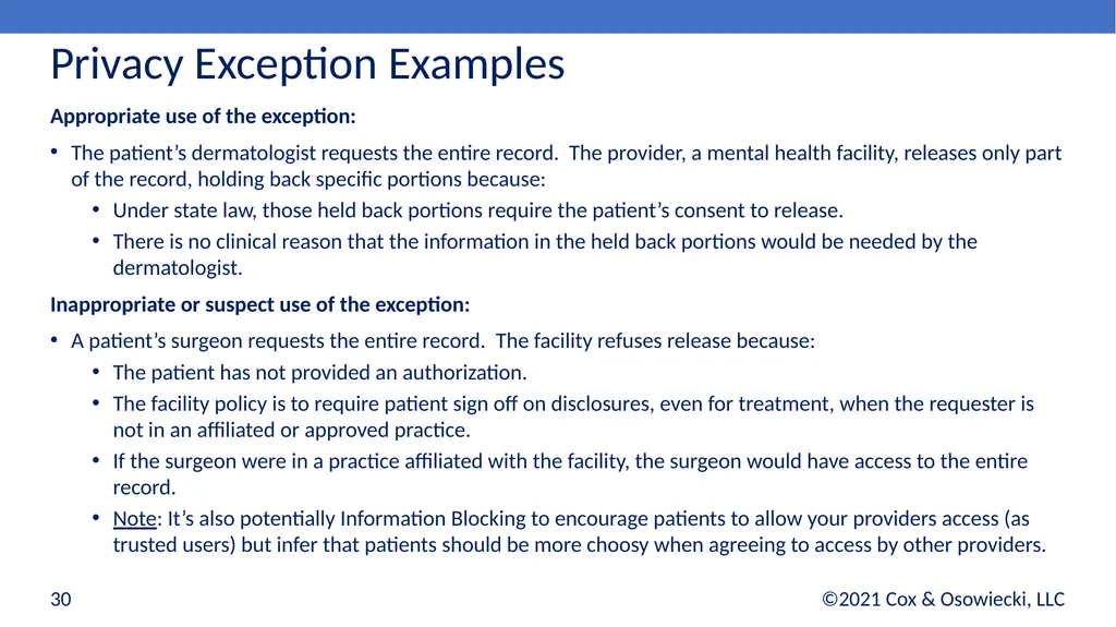 21st Century Cures Act Final Rules: - slide 30 of 35
