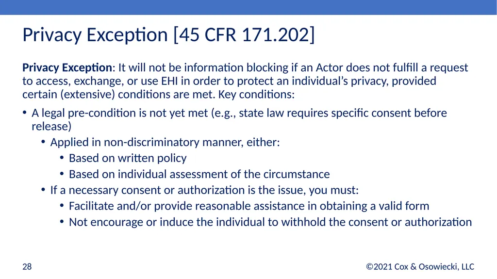 21st Century Cures Act Final Rules: - slide 28 of 35