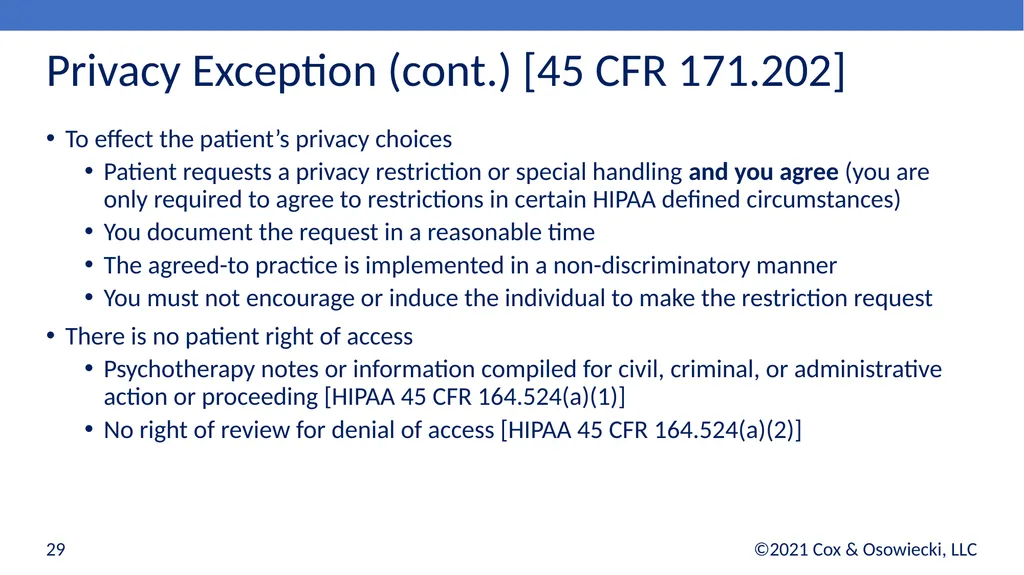 21st Century Cures Act Final Rules: - slide 29 of 35