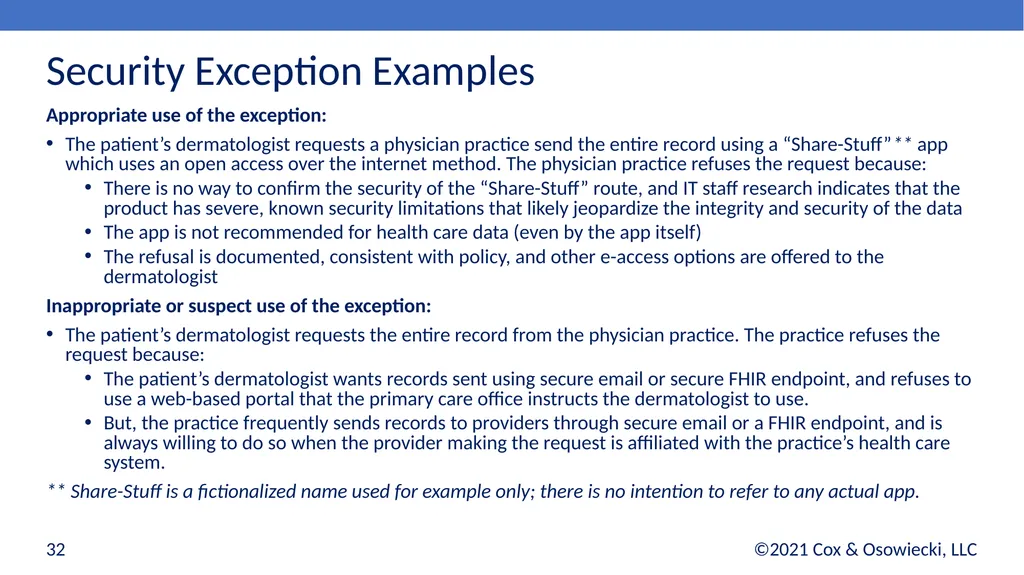 21st Century Cures Act Final Rules: - slide 32 of 35