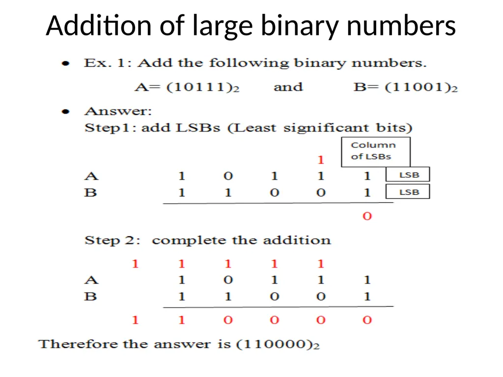 Binary Arithmetic Binary operations Binary - slide 5 of 51
