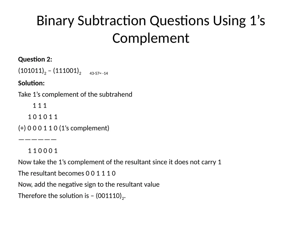 Binary Arithmetic Binary operations Binary - slide 27 of 51