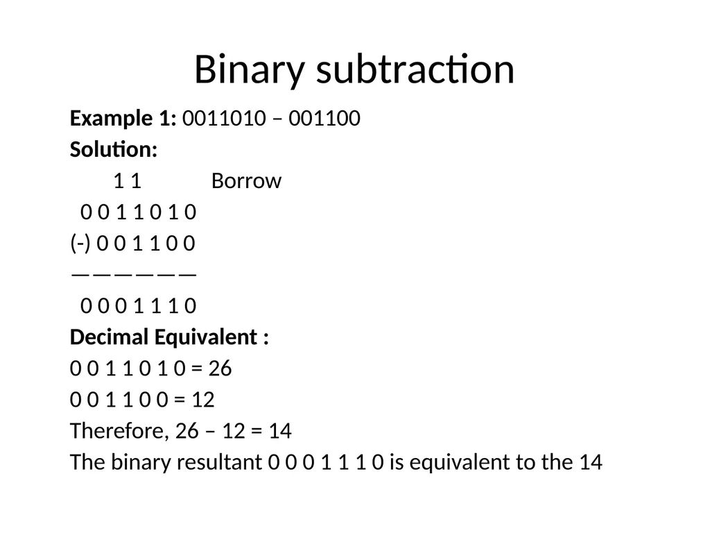 Binary Arithmetic Binary operations Binary - slide 13 of 51