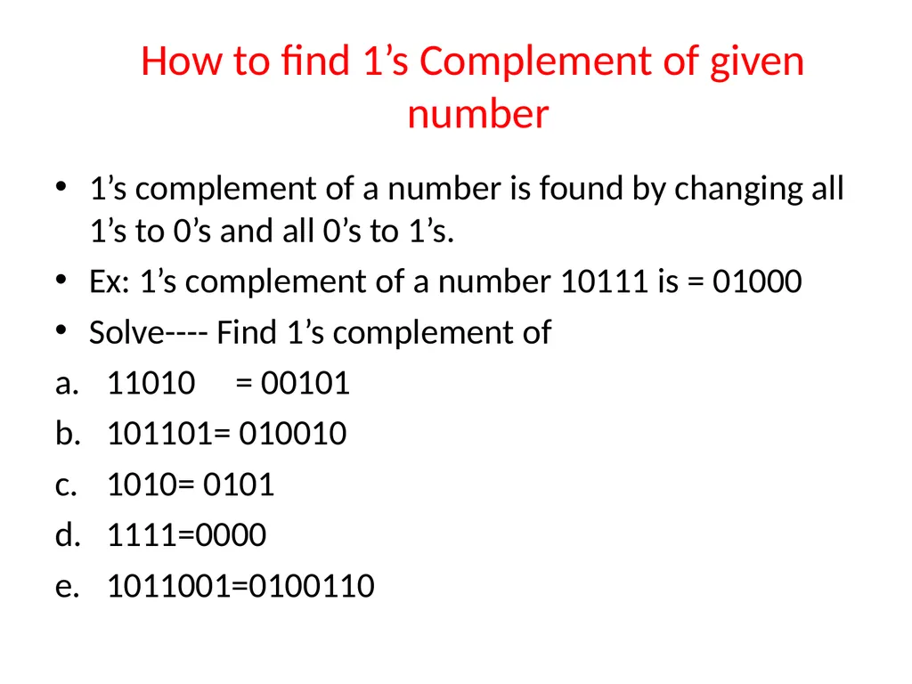 Binary Arithmetic Binary operations Binary - slide 18 of 51