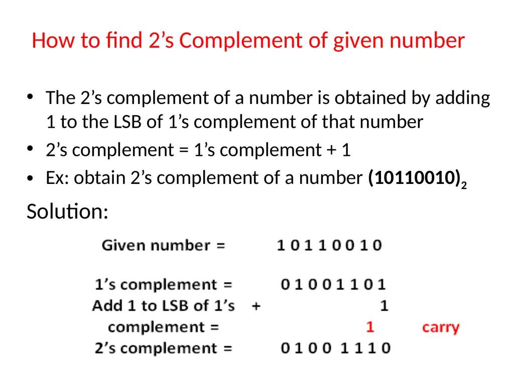 Binary Arithmetic Binary operations Binary - slide 19 of 51